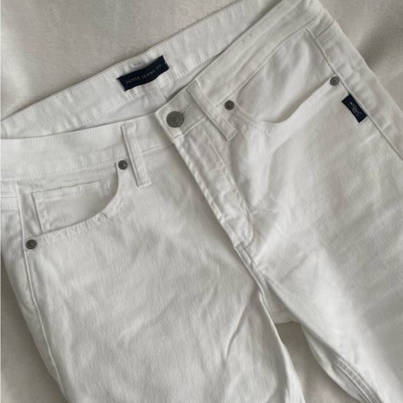 WHITE STRAIGHT CROP high rise - Picture 2 of 4